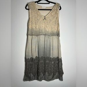 Elisa Cavaletti Bohemian Lace Patchwork Dress Lined Size L